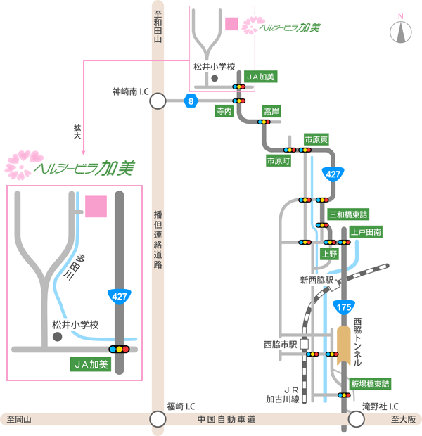 ヘルシービラ加美の地図