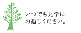 いつでも見学にお越しください。